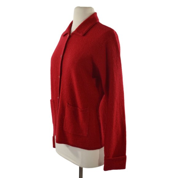 Tian Collection Red Wool Cardigan - Picture 3 of 10